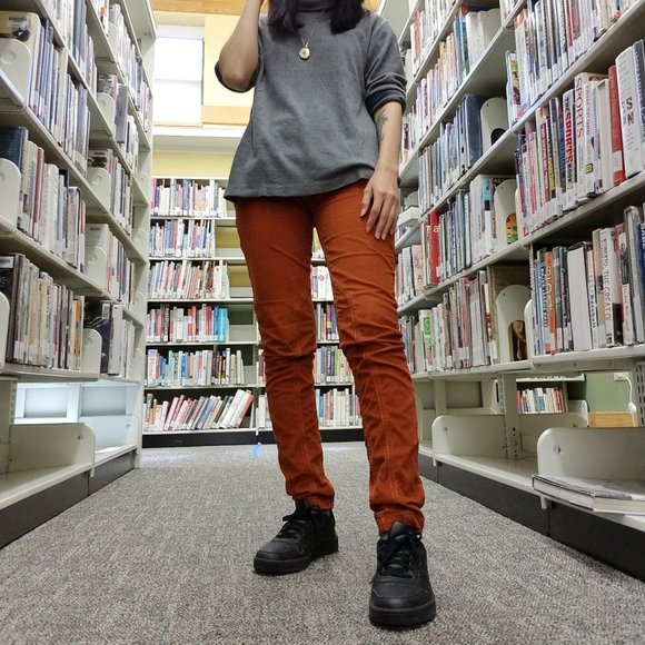 Orange Corduroy Low Waisted Zara Pants - Picture 4 of 4